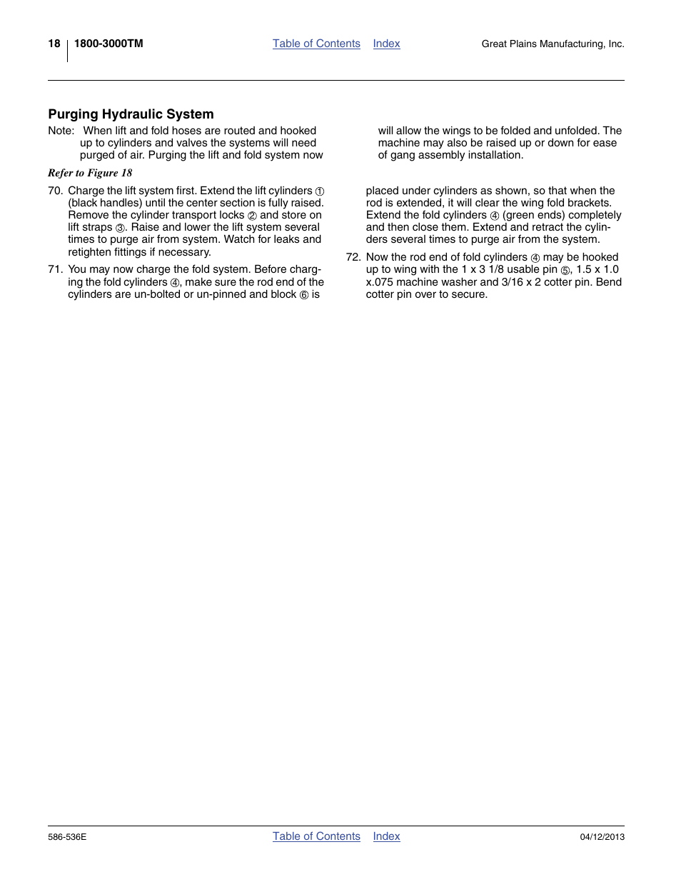 Purging hydraulic system | Great Plains 4000TM Assembly Manual User Manual | Page 22 / 64