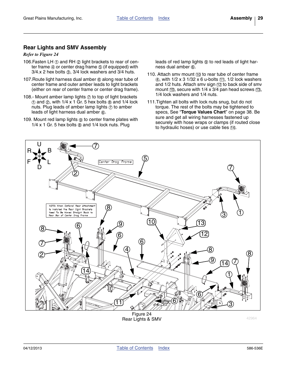 Rear lights and smv assembly | Great Plains 4000TM Assembly Manual User Manual | Page 33 / 64