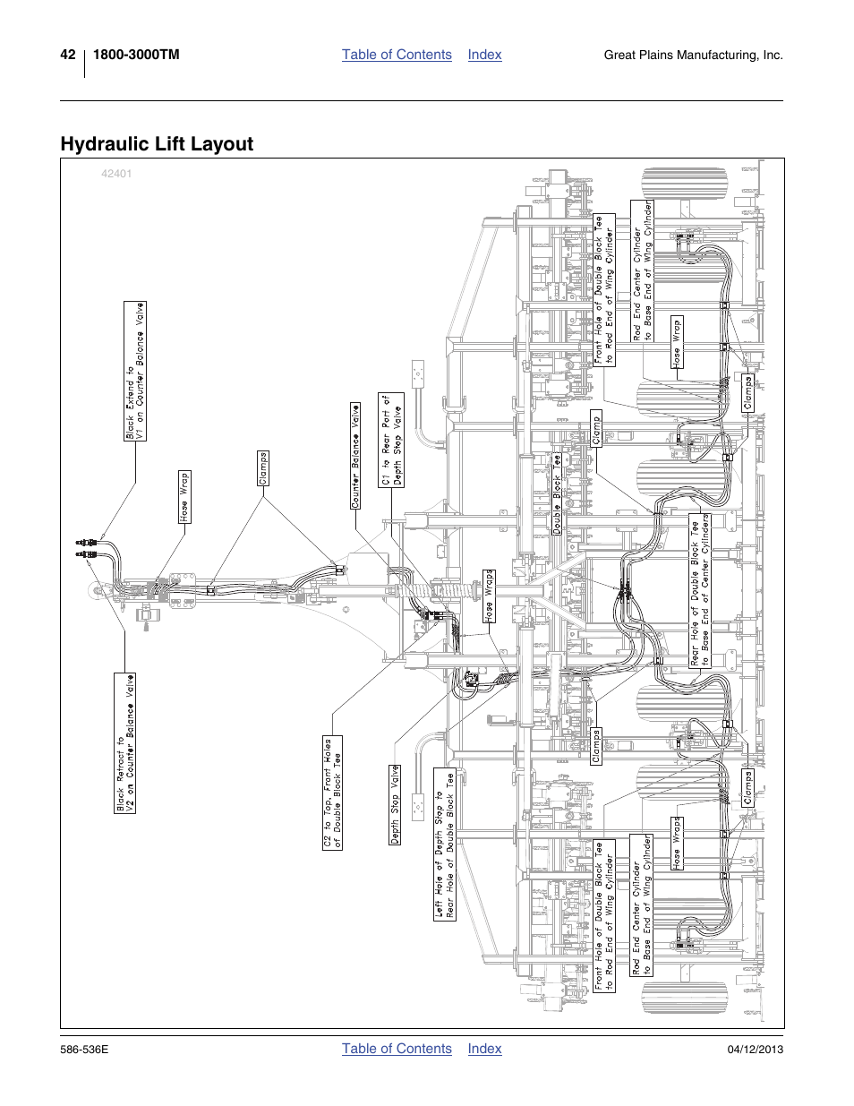 Hydraulic lift layout | Great Plains 4000TM Assembly Manual User Manual | Page 46 / 64