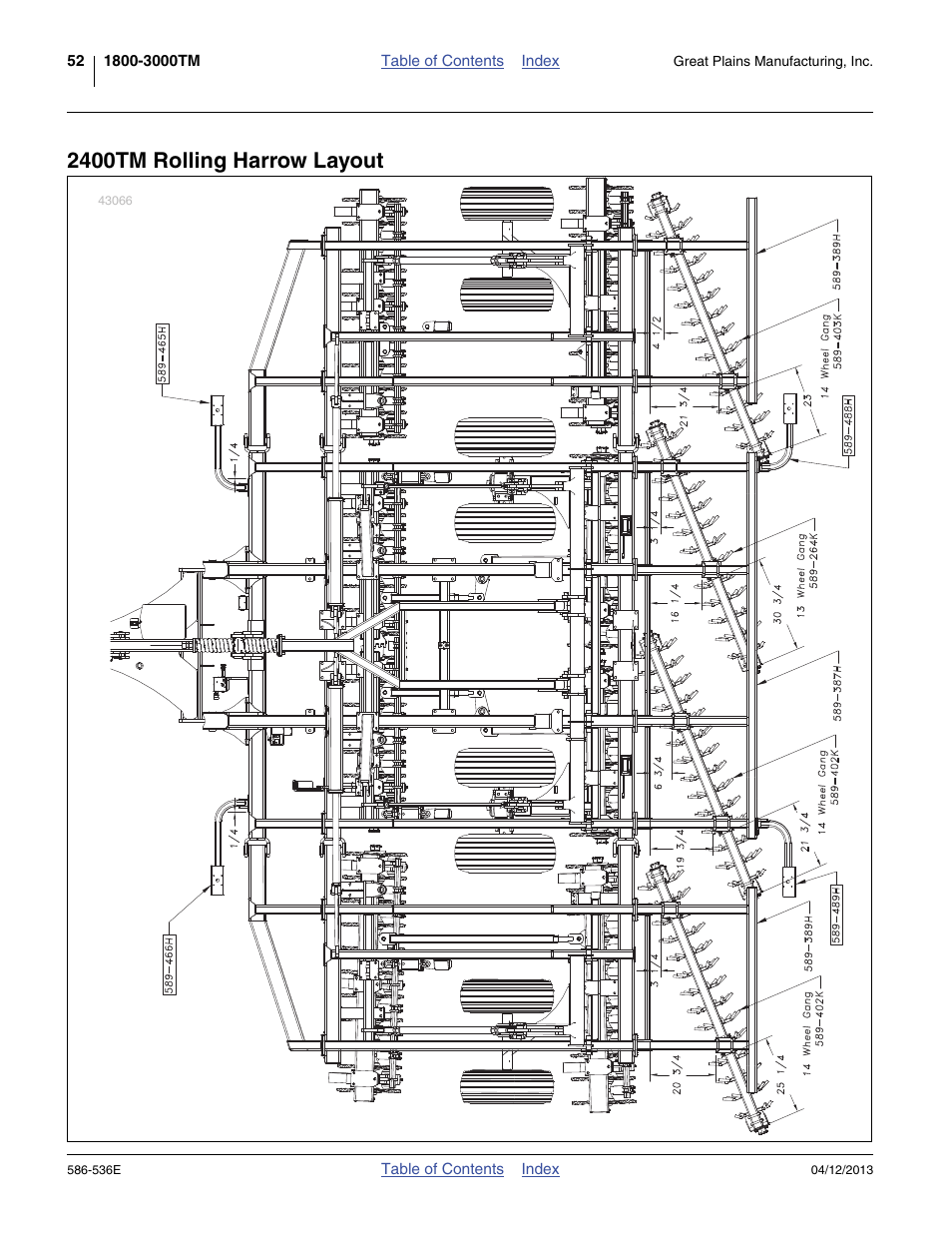 2400tm rolling harrow layout | Great Plains 4000TM Assembly Manual User Manual | Page 56 / 64