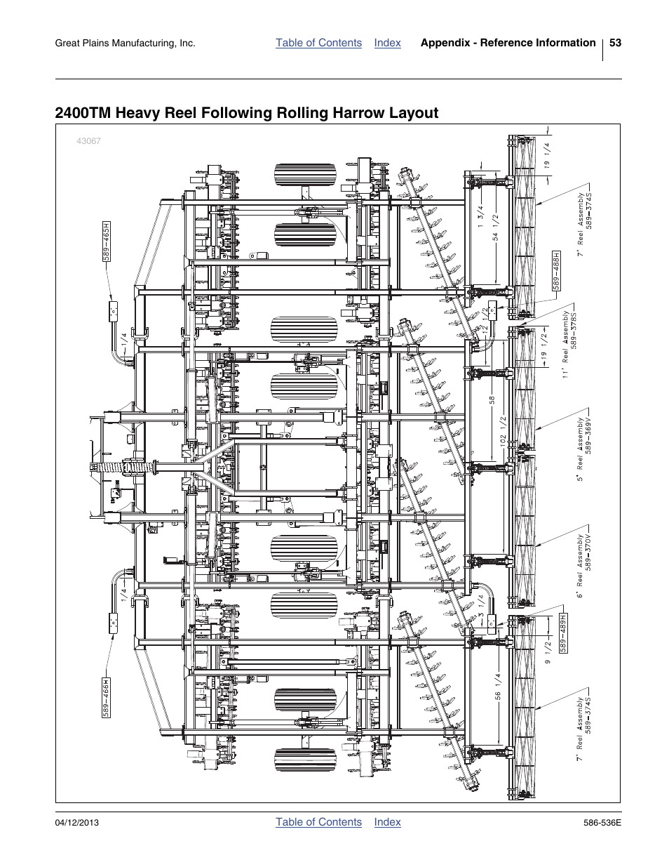 2400tm heavy reel following rolling harrow layout | Great Plains 4000TM Assembly Manual User Manual | Page 57 / 64