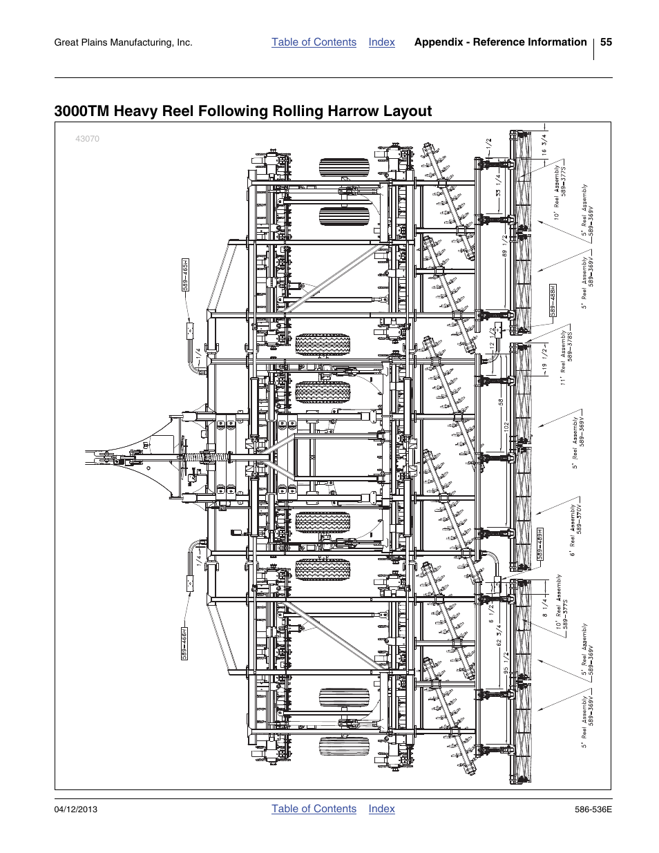 3000tm heavy reel following rolling harrow layout | Great Plains 4000TM Assembly Manual User Manual | Page 59 / 64