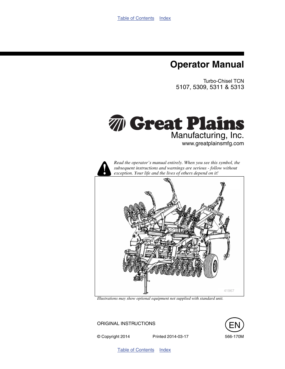 Great Plains TCN5313 Operator Manual User Manual | 76 pages