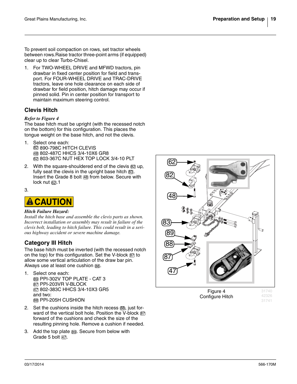 Clevis hitch, Category iii hitch, Clevis hitch category iii hitch | Great Plains TCN5313 Operator Manual User Manual | Page 23 / 76