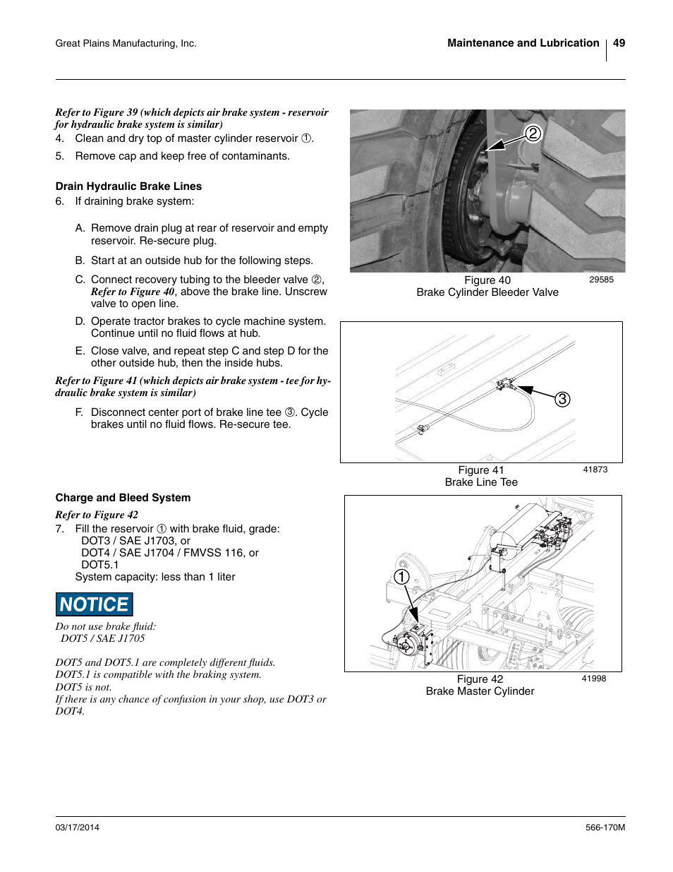 Drain hydraulic brake lines, Charge and bleed system | Great Plains TCN5313 Operator Manual User Manual | Page 53 / 76