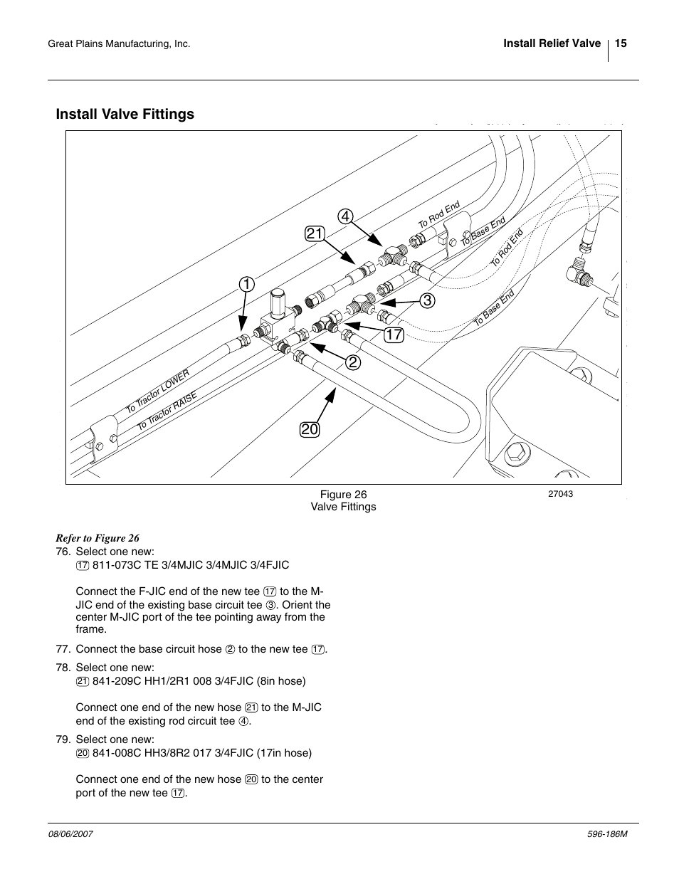 Install valve fittings | Great Plains Verti-Till Field Update User Manual | Page 15 / 22