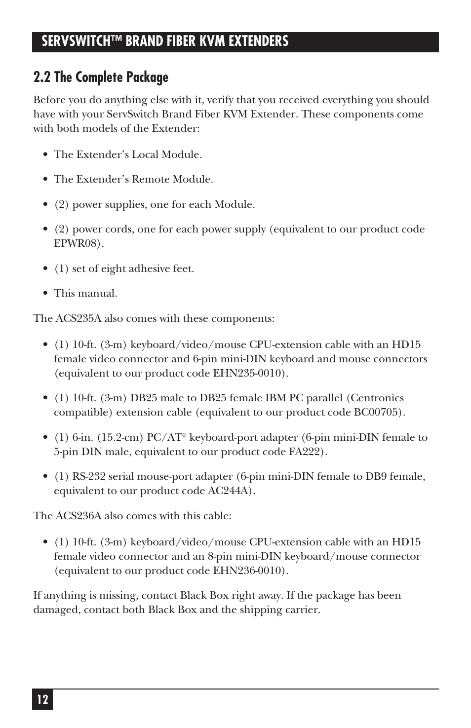 Black Box ACS235A User Manual | Page 13 / 103