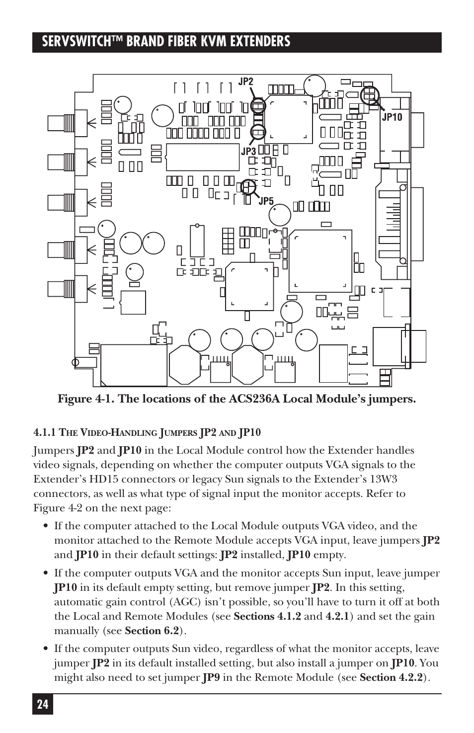 Servswitch™ brand fiber kvm extenders | Black Box ACS235A User Manual | Page 25 / 103