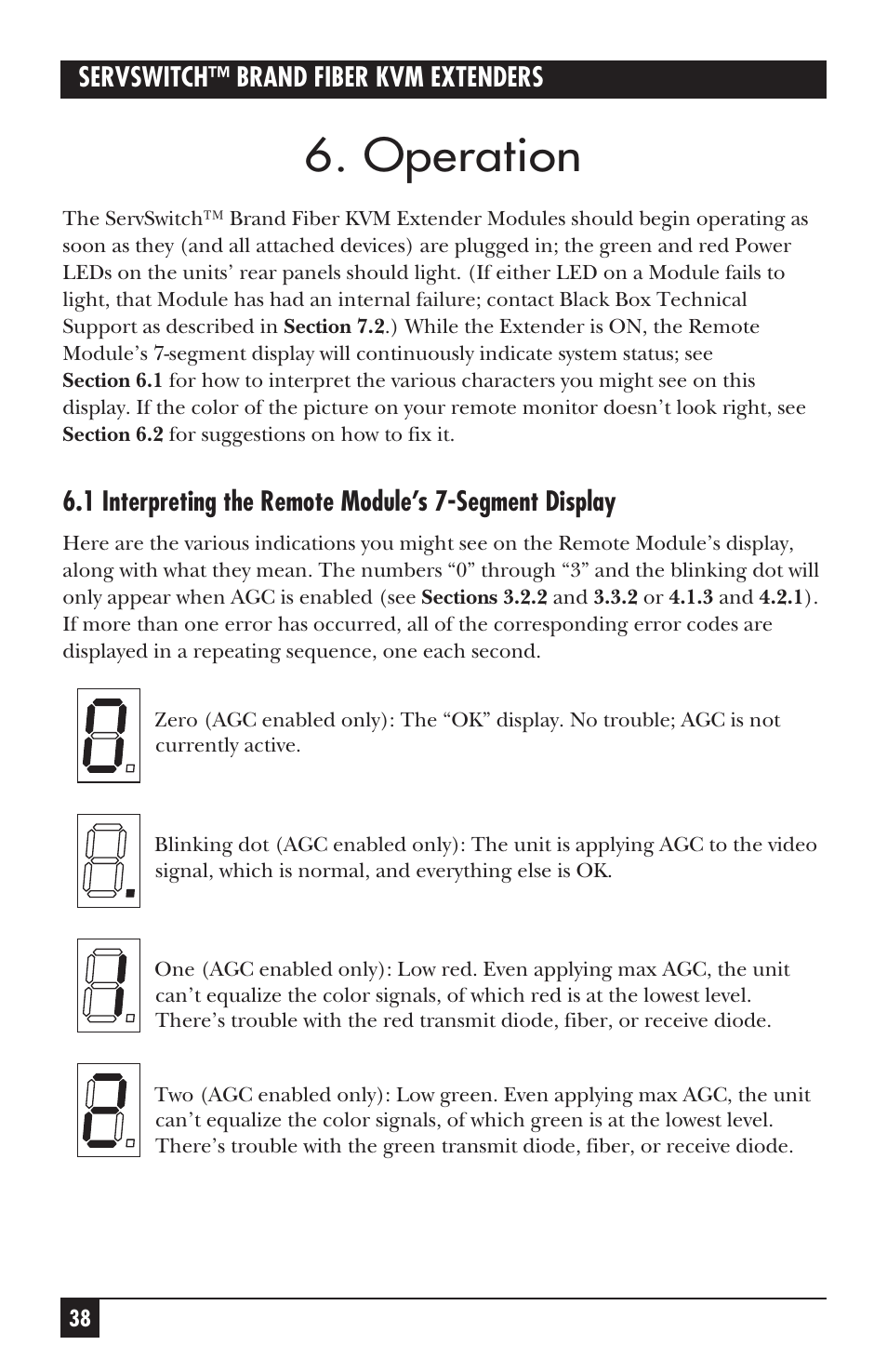 Operation, Servswitch™ brand fiber kvm extenders | Black Box ACS235A User Manual | Page 39 / 103