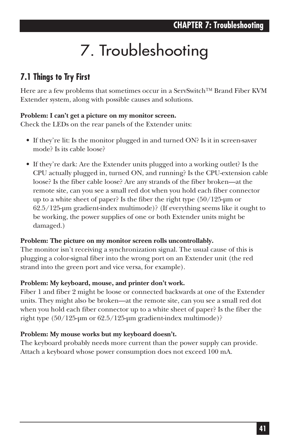 Troubleshooting | Black Box ACS235A User Manual | Page 92 / 103