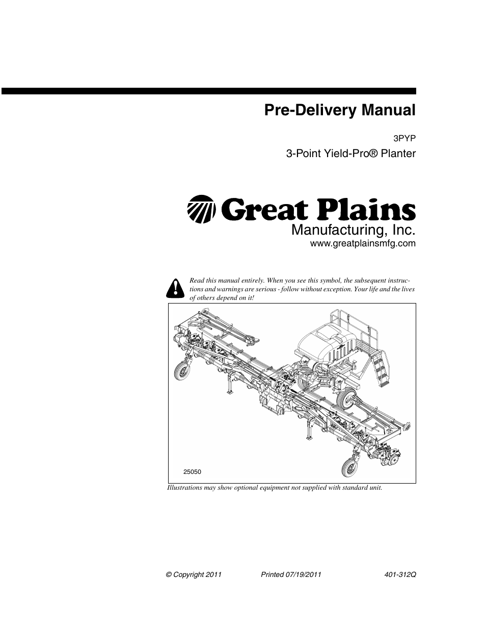 Great Plains 3PYP Predelivery Manual User Manual | 82 pages