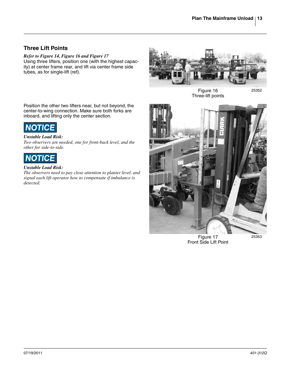 Three lift points | Great Plains 3PYP Predelivery Manual User Manual | Page 17 / 82