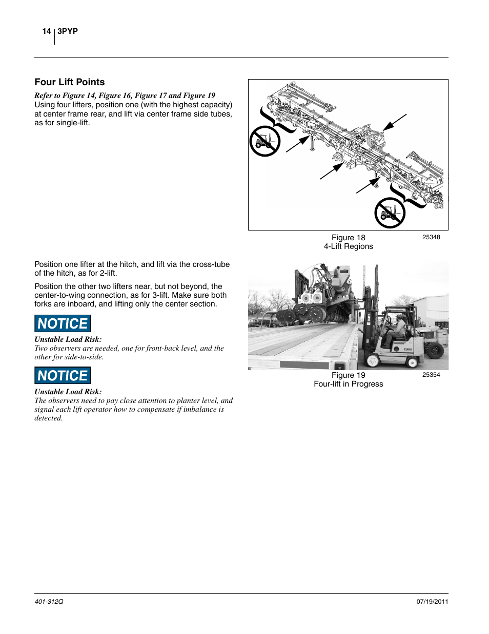 Four lift points | Great Plains 3PYP Predelivery Manual User Manual | Page 18 / 82