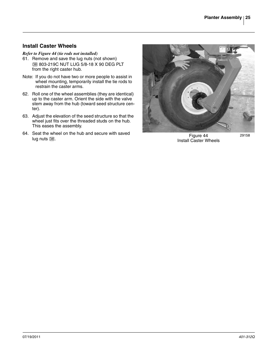 Install caster wheels | Great Plains 3PYP Predelivery Manual User Manual | Page 29 / 82