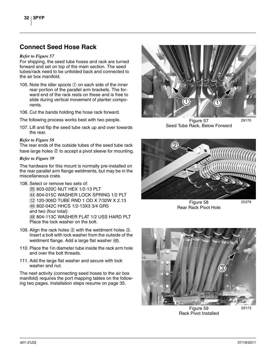 Connect seed hose rack | Great Plains 3PYP Predelivery Manual User Manual | Page 36 / 82