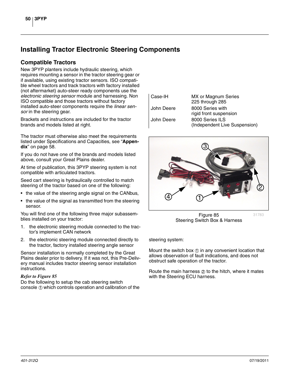 Installing tractor electronic steering components, Directly to the batter | Great Plains 3PYP Predelivery Manual User Manual | Page 54 / 82