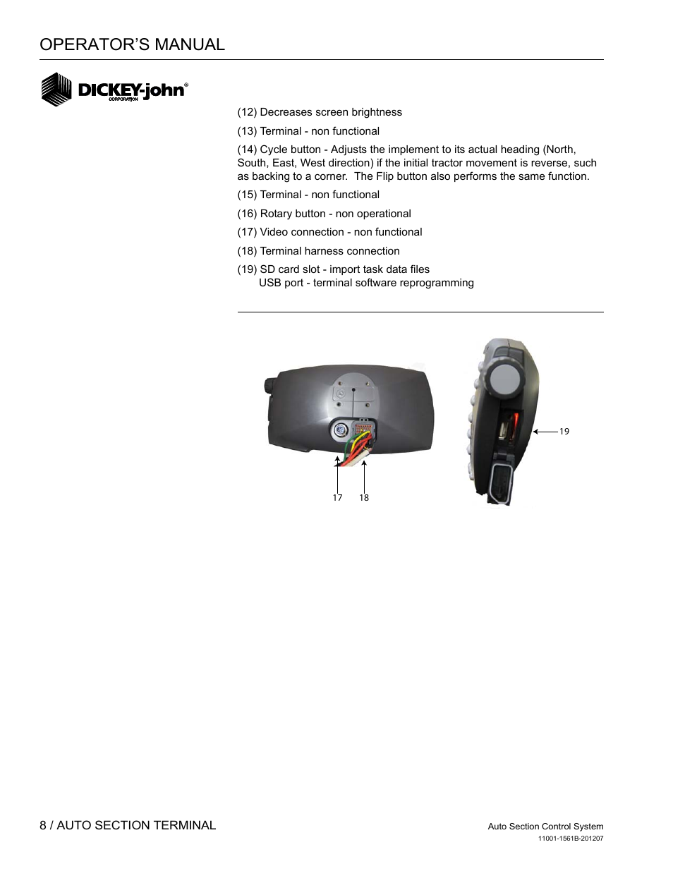 Operator’s manual | Great Plains DICKEY-john Auto Section Control User Manual | Page 10 / 65