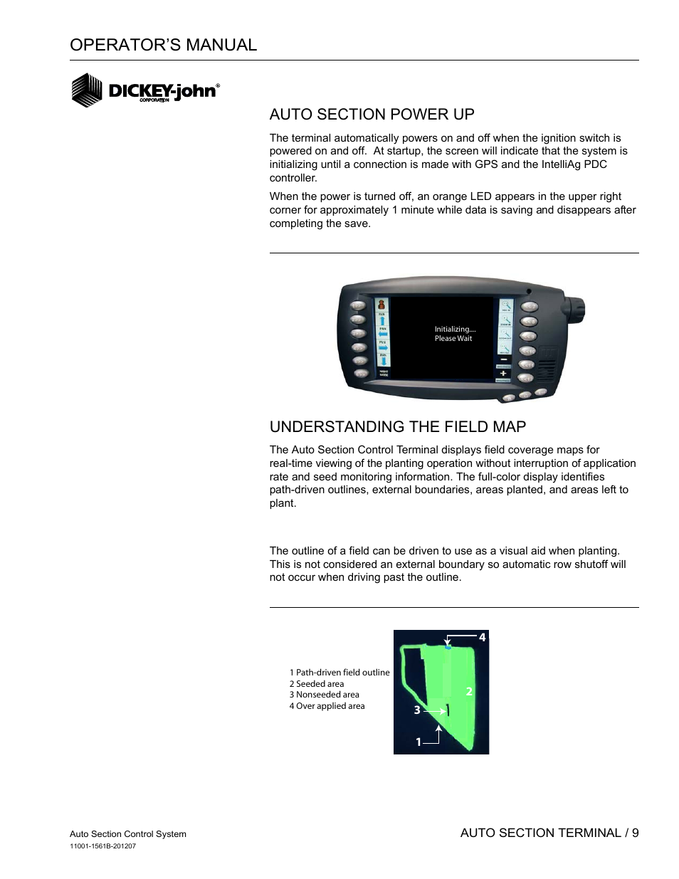 Operator’s manual, Understanding the field map | Great Plains DICKEY-john Auto Section Control User Manual | Page 11 / 65