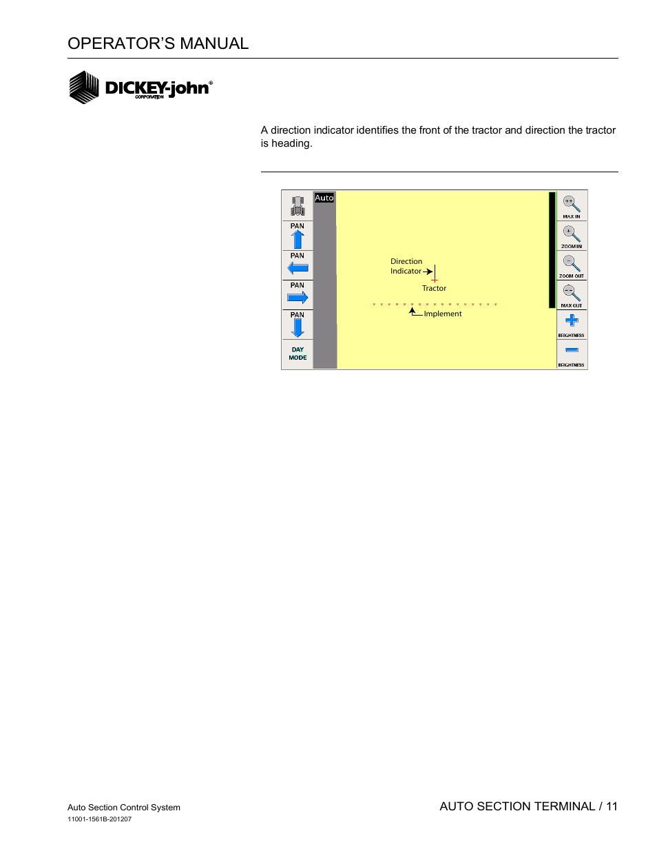 Operator’s manual, Tractor/implement position | Great Plains DICKEY-john Auto Section Control User Manual | Page 13 / 65
