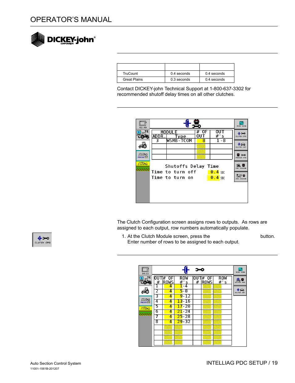Operator’s manual, Assigning rows | Great Plains DICKEY-john Auto Section Control User Manual | Page 21 / 65