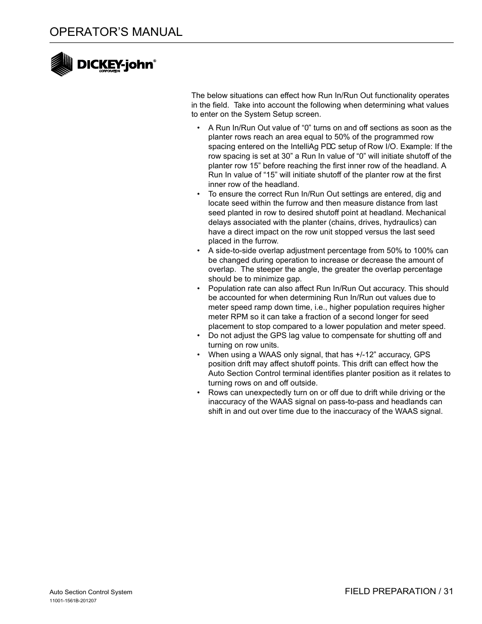Operator’s manual | Great Plains DICKEY-john Auto Section Control User Manual | Page 33 / 65