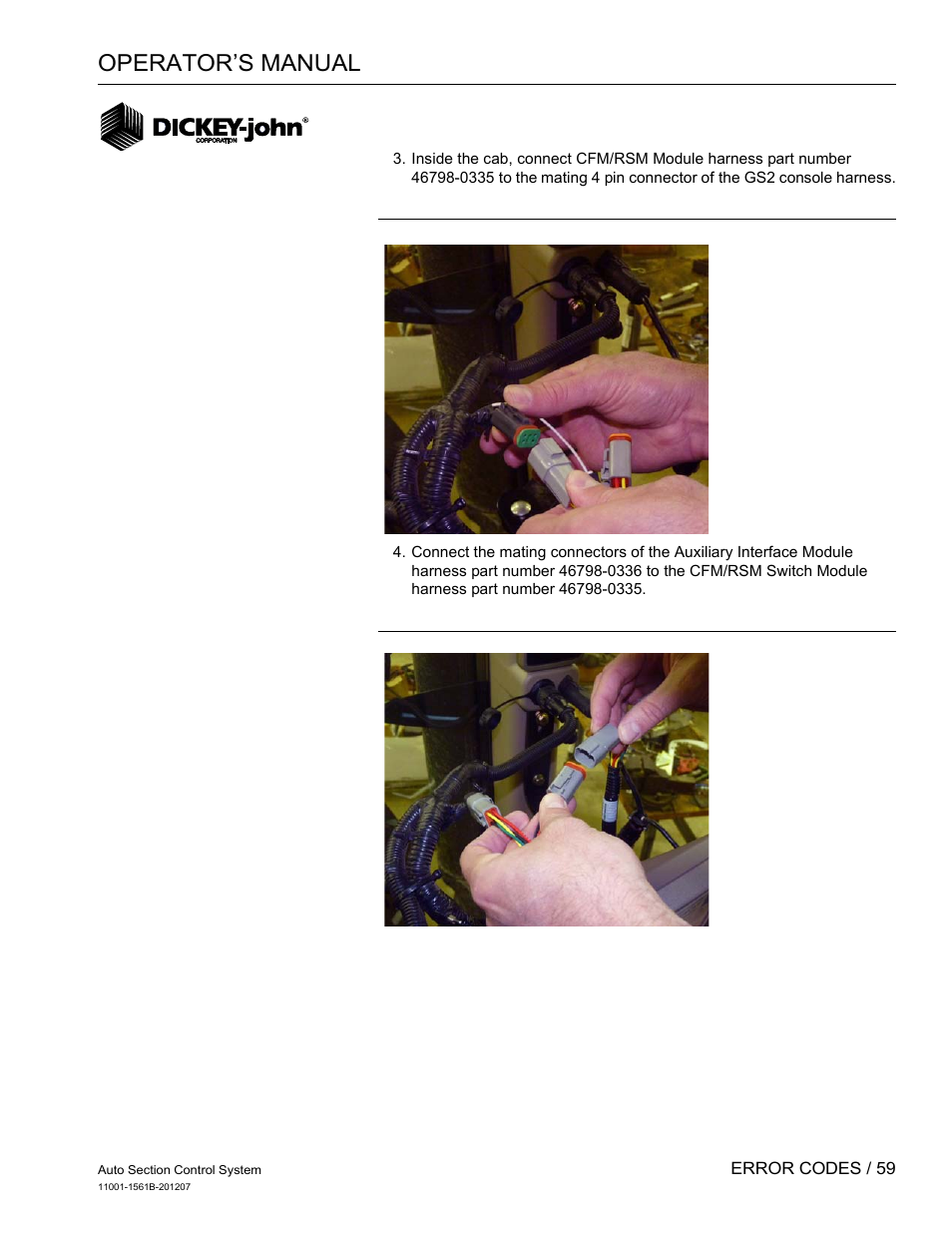 Operator’s manual | Great Plains DICKEY-john Auto Section Control User Manual | Page 61 / 65