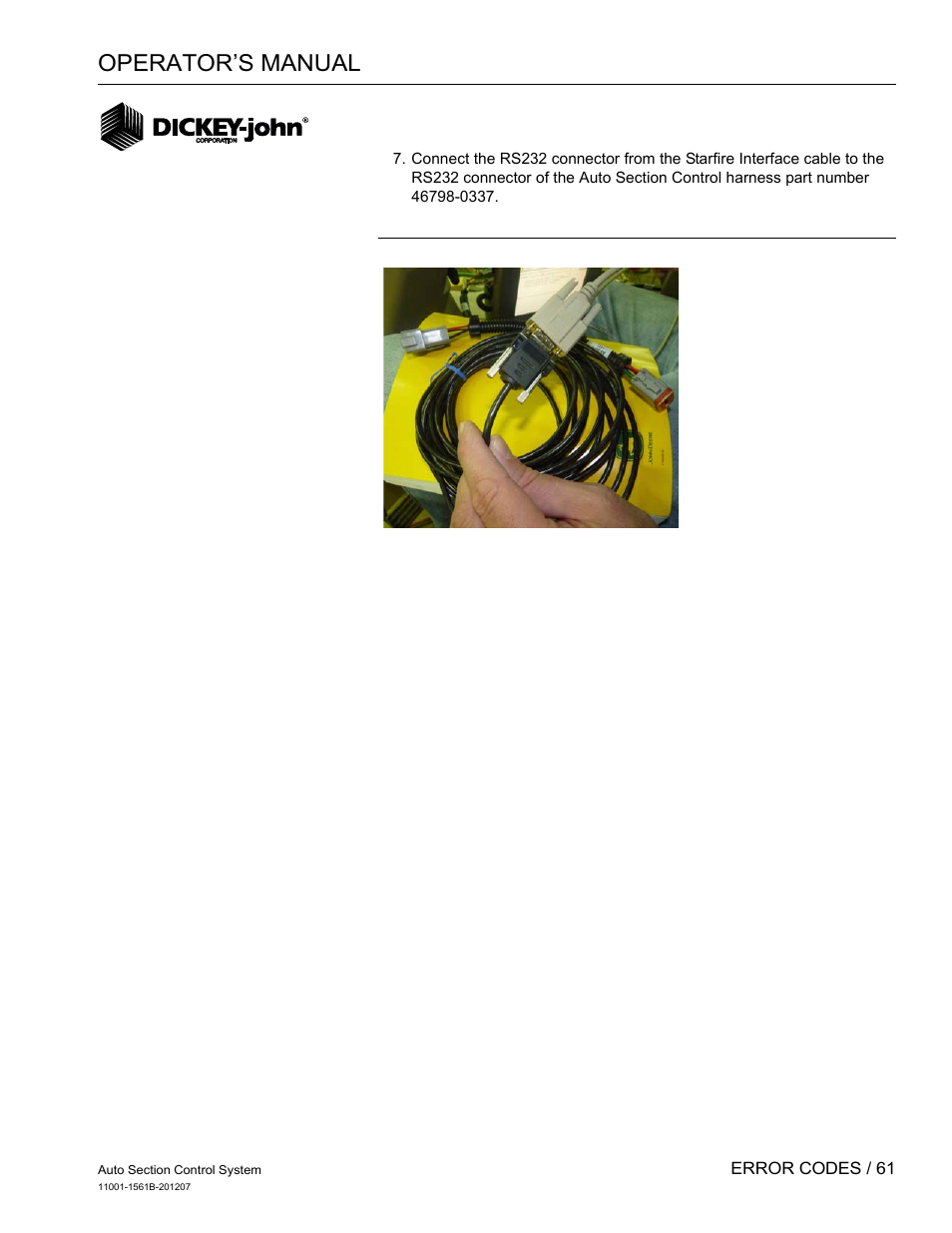 Operator’s manual | Great Plains DICKEY-john Auto Section Control User Manual | Page 63 / 65