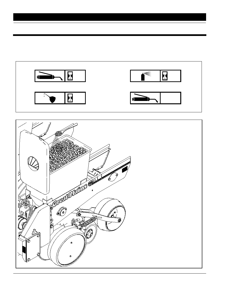 Section 6 lubrication, Finger pickup meter, Lubrication symbols | Great Plains 80403P Operator Manual User Manual | Page 28 / 42