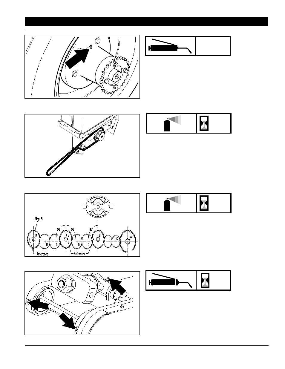 Seasonally, Wheel bearings, Seed and chemical meter chains | Gauge wheel module, Gauge wheel chains | Great Plains 80403P Operator Manual User Manual | Page 29 / 42