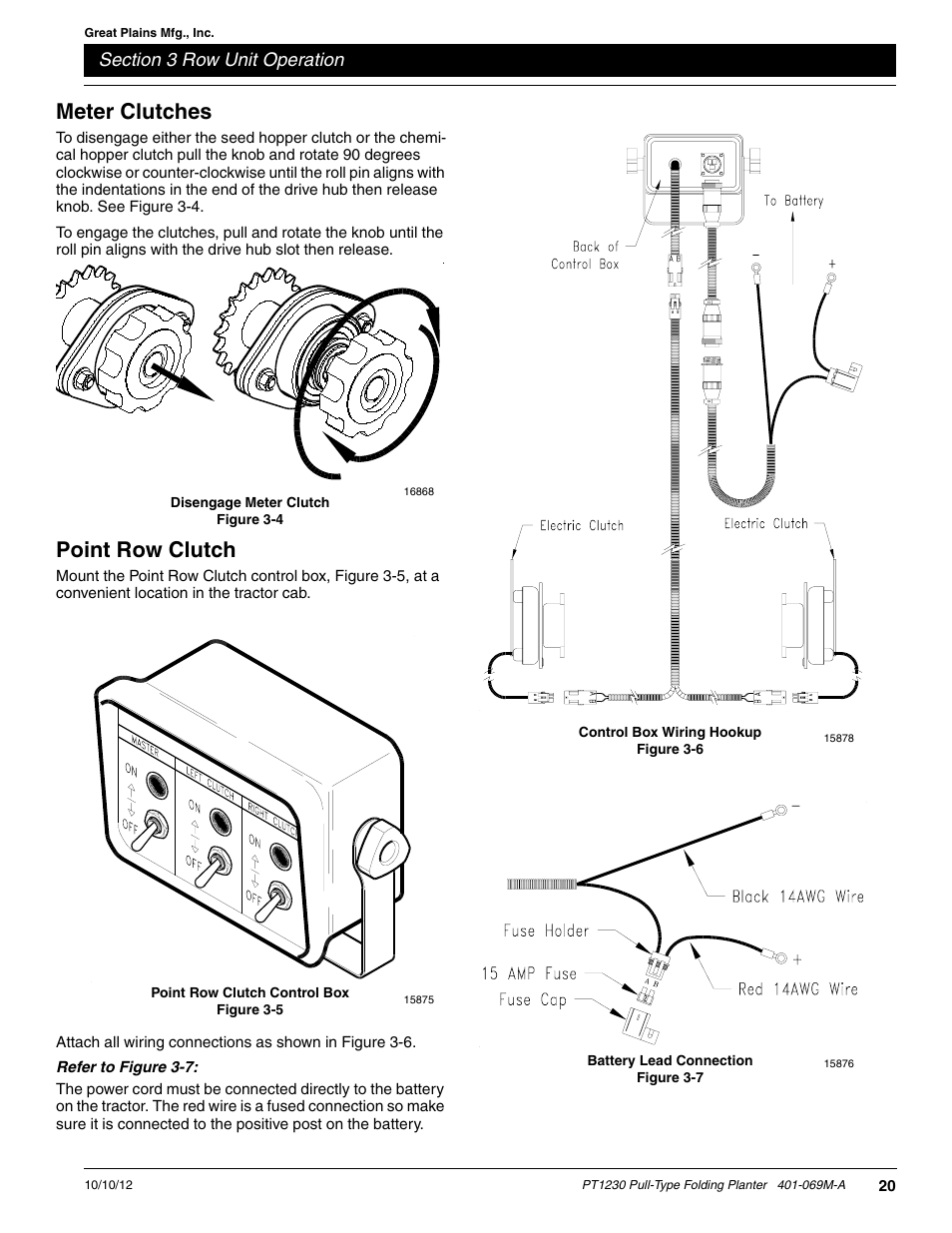 Meter clutches, Point row clutch | Great Plains PT1230 AA1062 Operator Manual User Manual | Page 22 / 66