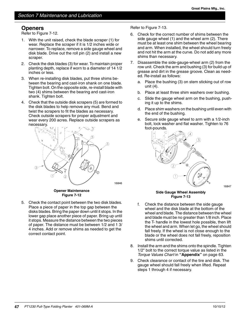Openers | Great Plains PT1230 AA1062 Operator Manual User Manual | Page 49 / 66