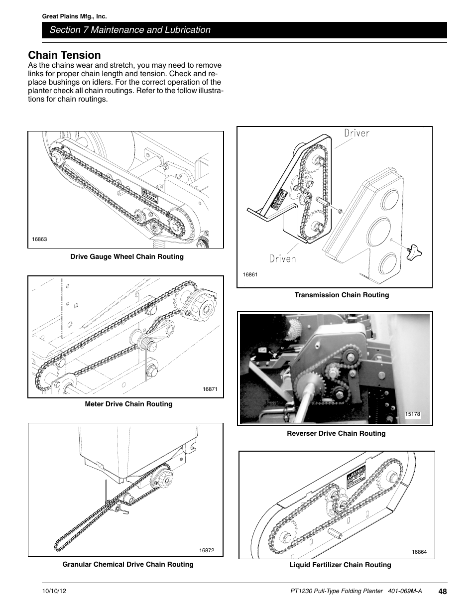Chain tension | Great Plains PT1230 AA1062 Operator Manual User Manual | Page 50 / 66