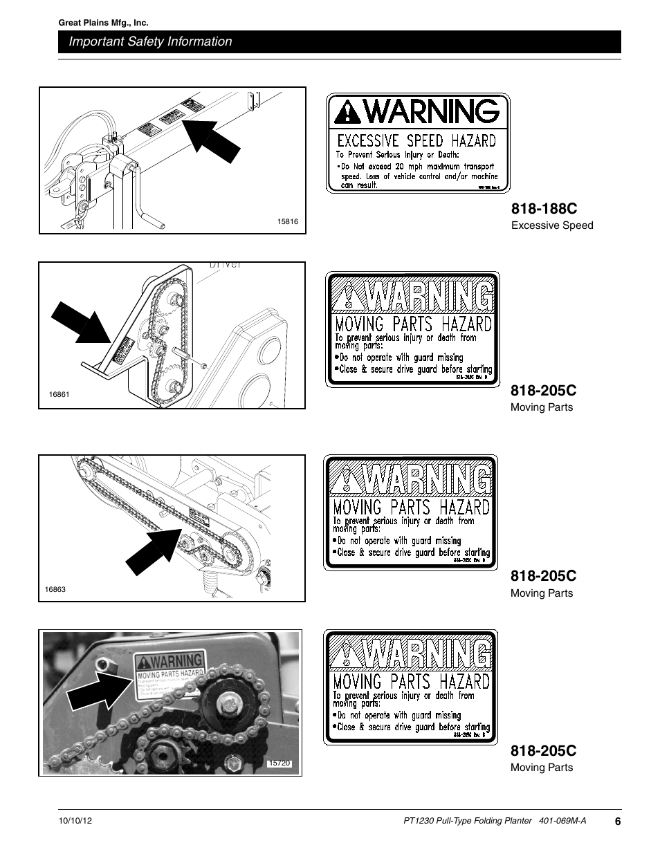 188c, 205c | Great Plains PT1230 AA1062 Operator Manual User Manual | Page 8 / 66