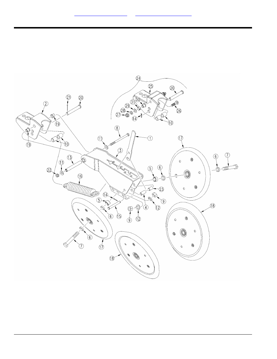 25 series press wheel assembly lh short (s/n, 1053pp-) | Great Plains 3N-4025P Parts Manual User Manual | Page 152 / 218