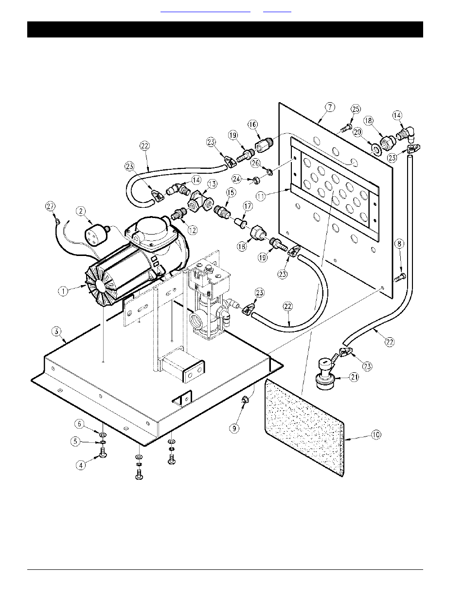 Compressor assembly -17, Table of contents ➧ index | Great Plains 10 Gallon Stainless Tank Foam Marker Parts Manual User Manual | Page 22 / 31