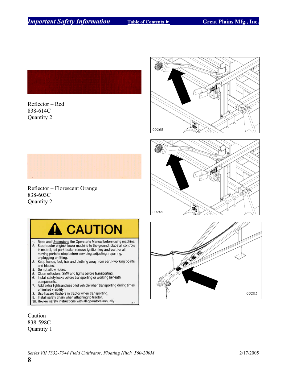 Great Plains 7344 Series VII Field Cultivator-Floating Hitch Operator Manual User Manual | Page 10 / 57