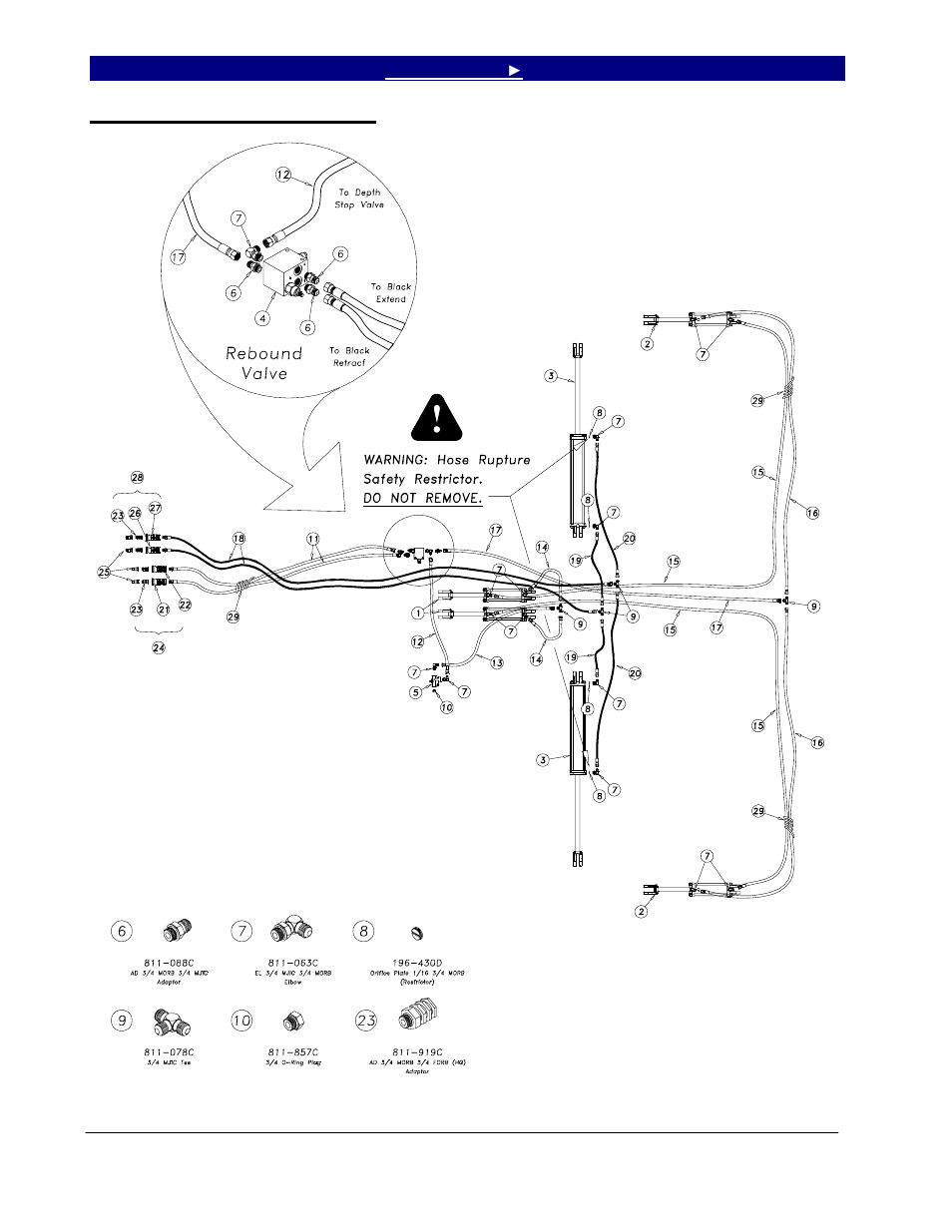 Section 2: hydraulics, 7332-7337 hydraulic layout, Section 2 hydraulics | Great Plains 7344 Series VII Field Cultivator-Floating Hitch Operator Manual User Manual | Page 28 / 57