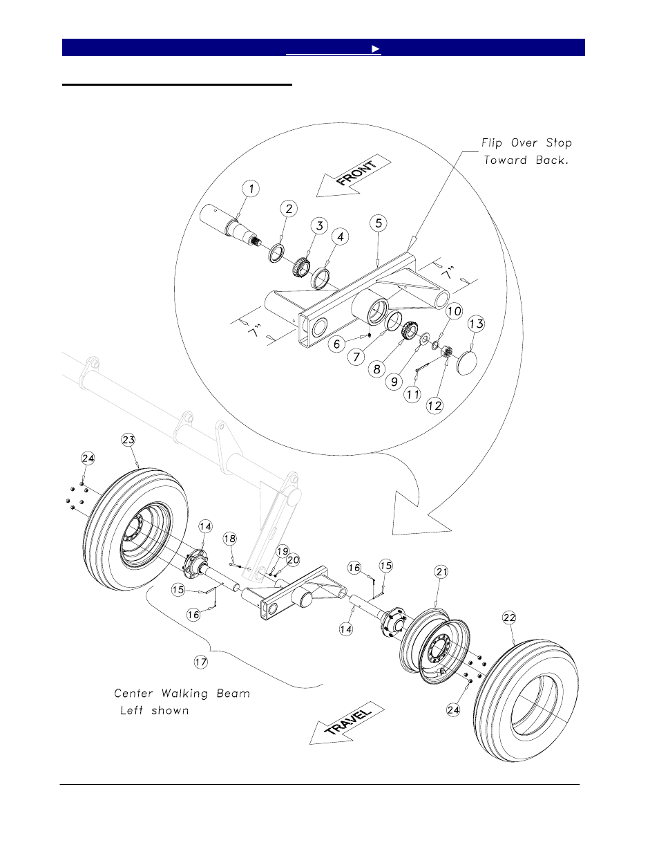 Center walking beam assembly | Great Plains 7344 Series VII Field Cultivator-Floating Hitch Operator Manual User Manual | Page 38 / 57
