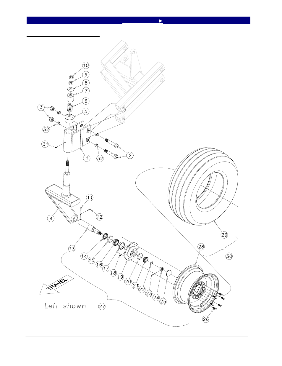 Caster wheel assembly | Great Plains 7344 Series VII Field Cultivator-Floating Hitch Operator Manual User Manual | Page 44 / 57