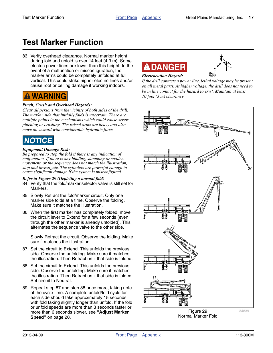 Test marker function | Great Plains 3S-5000HDF Assembly Instructions User Manual | Page 17 / 24