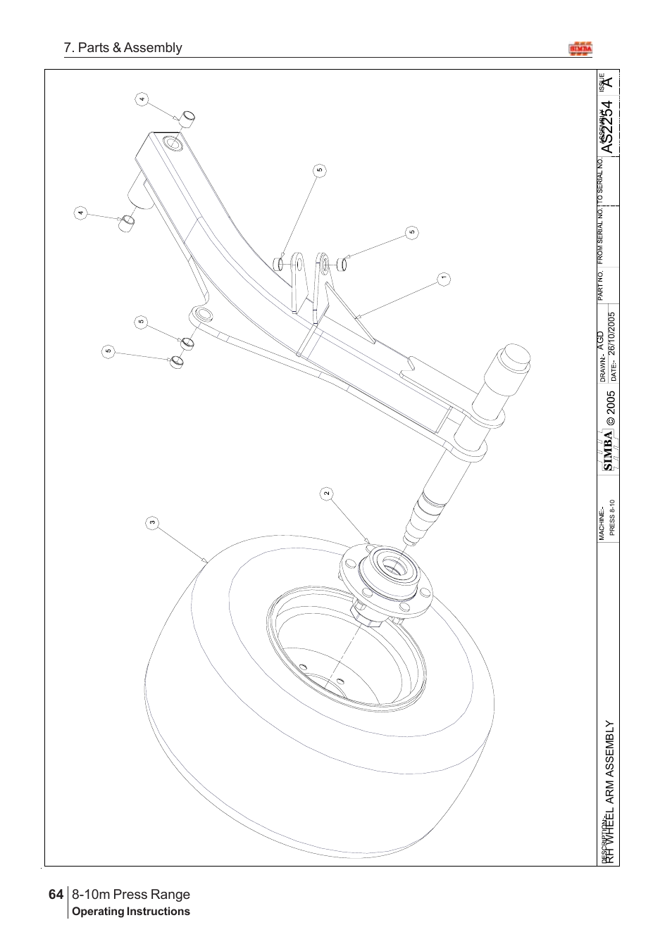 Aas2 25 4, 10m press range, 64 7. parts & assembly | Great Plains 8-10m Press Range SN 12653-12671 Parts Manual User Manual | Page 20 / 74