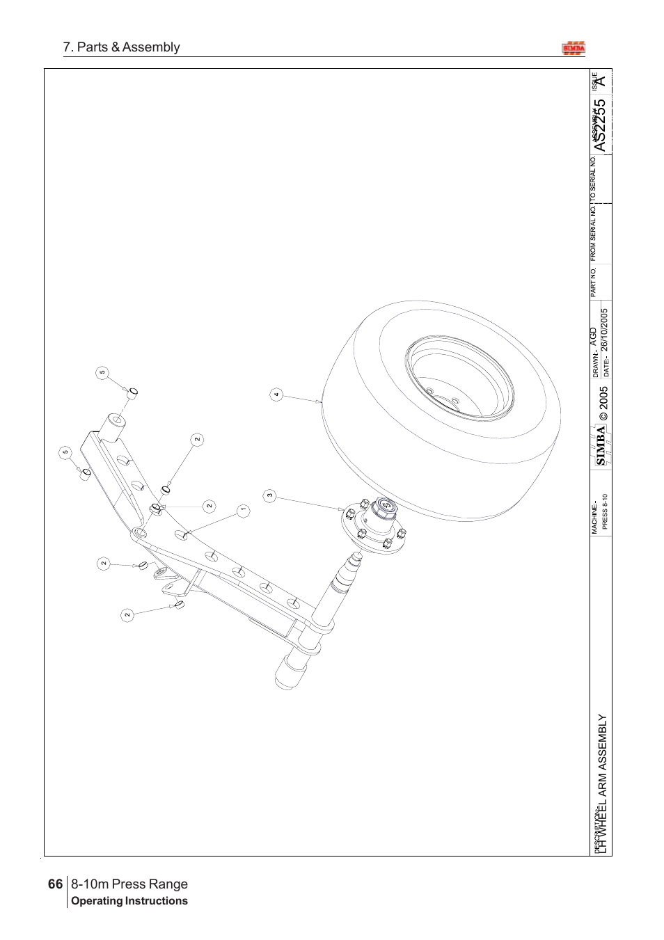 Aas2 25 5, 10m press range, 66 7. parts & assembly | Great Plains 8-10m Press Range SN 12653-12671 Parts Manual User Manual | Page 22 / 74