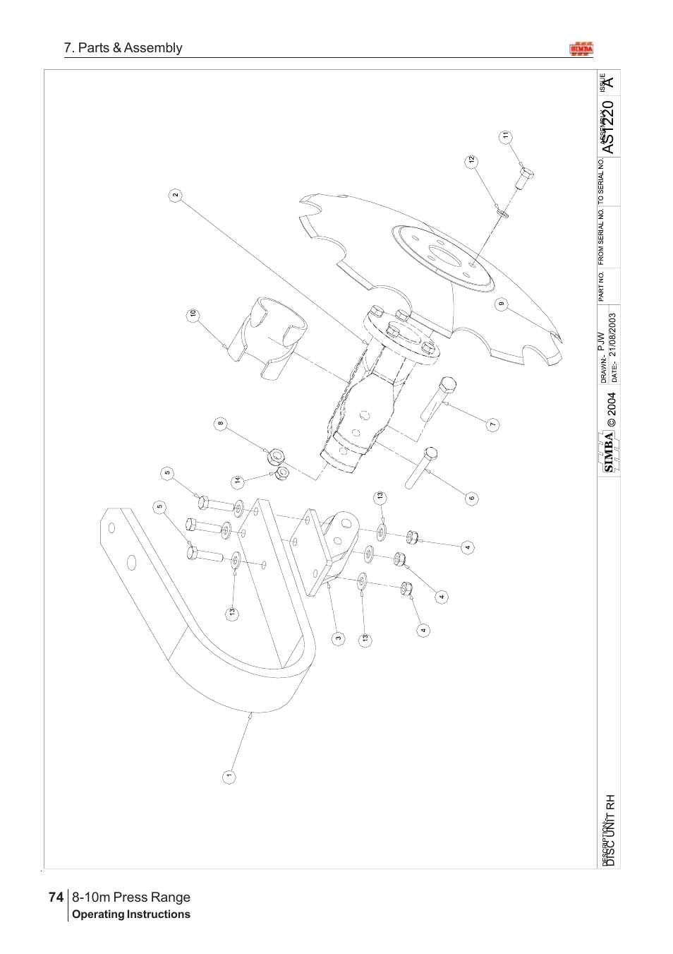 Aas1 22 0 | Great Plains 8-10m Press Range SN 12653-12671 Parts Manual User Manual | Page 30 / 74
