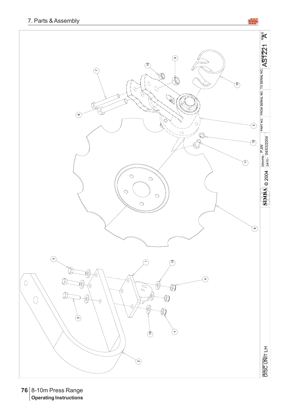 Aas1 22 1 | Great Plains 8-10m Press Range SN 12653-12671 Parts Manual User Manual | Page 32 / 74