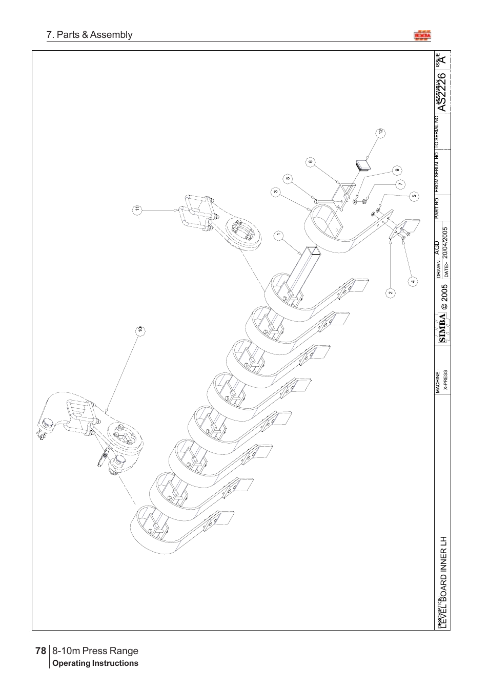 Aas2 22 6, 10m press range, 78 7. parts & assembly | Great Plains 8-10m Press Range SN 12653-12671 Parts Manual User Manual | Page 34 / 74