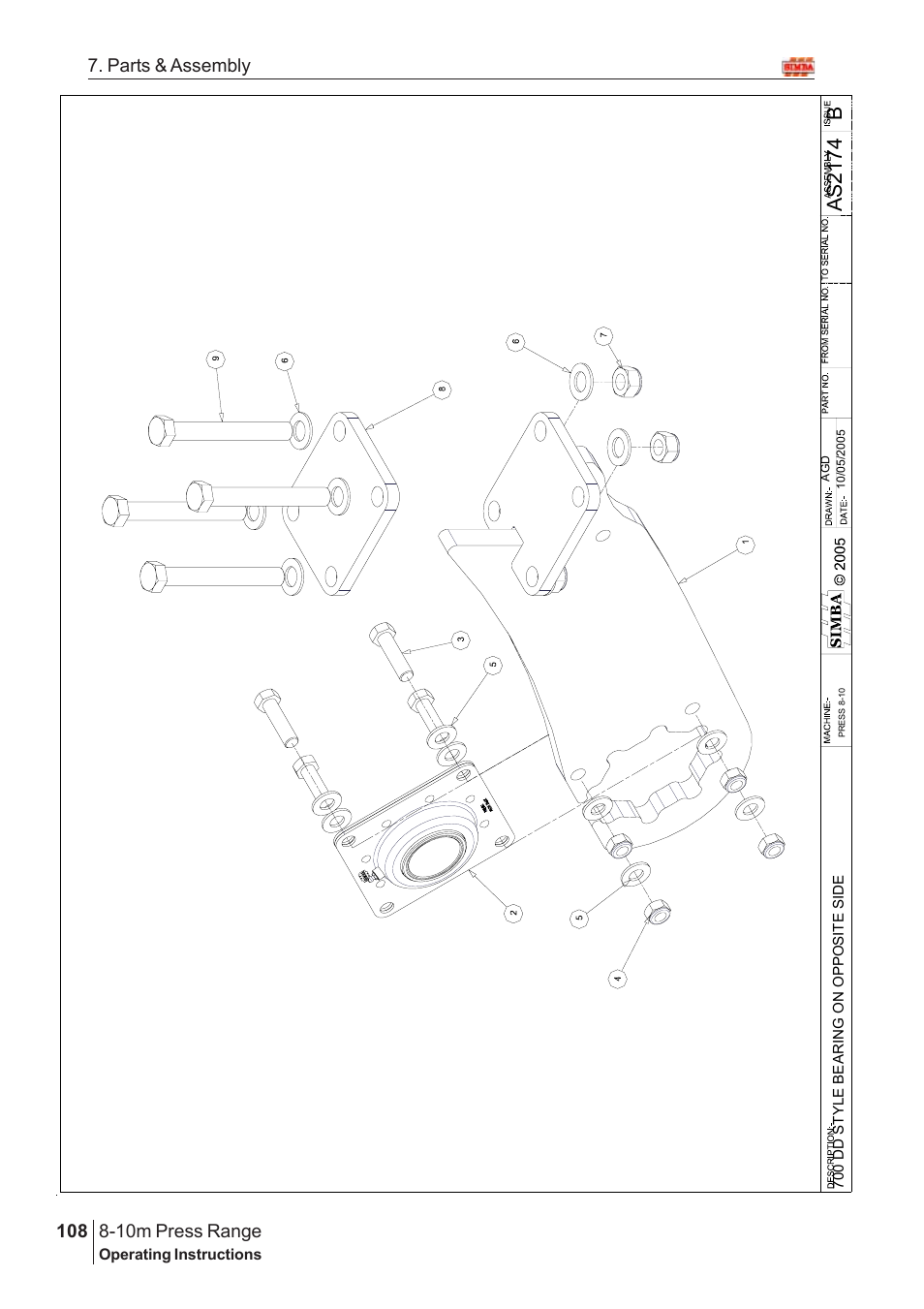 Bas2 17 4, 10m press range, 108 7. parts & assembly | Great Plains 8-10m Press Range SN 12653-12671 Parts Manual User Manual | Page 64 / 74
