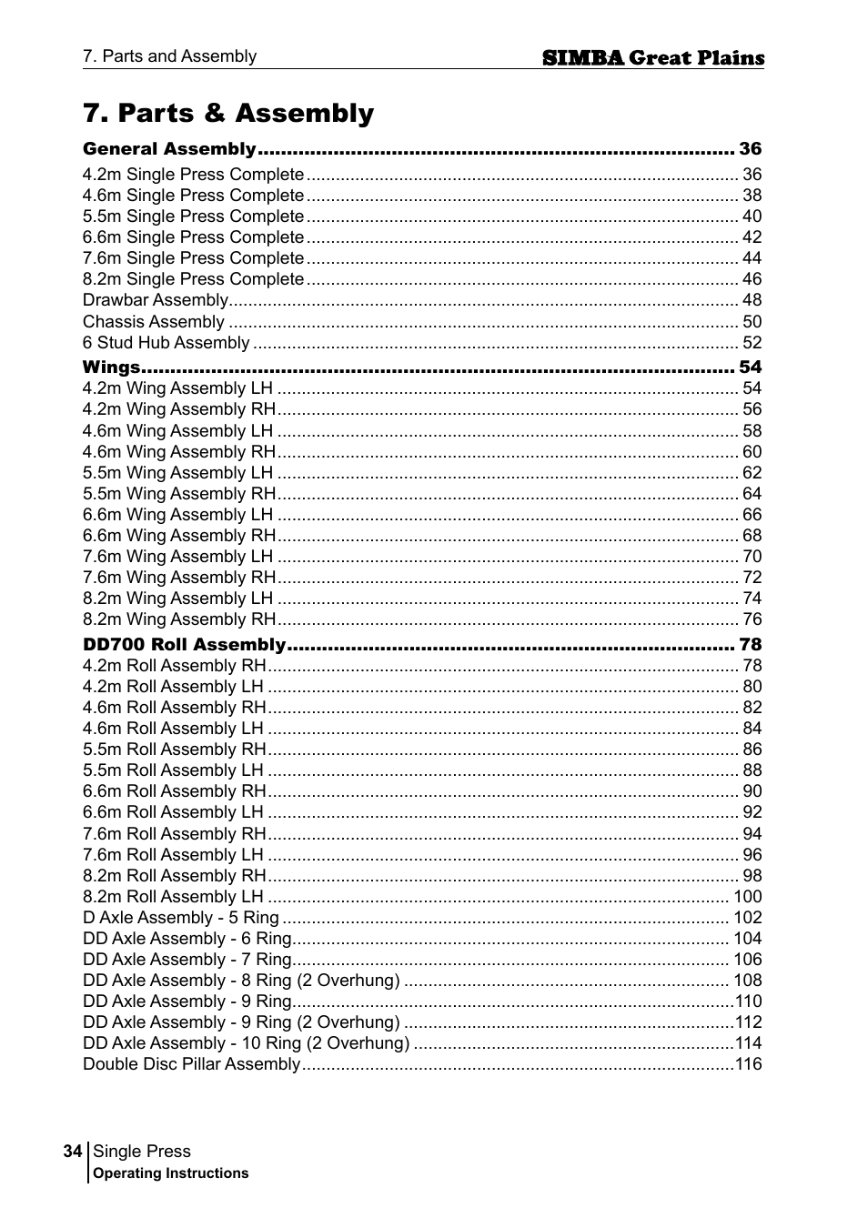 Parts & assembly | Great Plains P17400G Operator Manual User Manual | Page 34 / 164