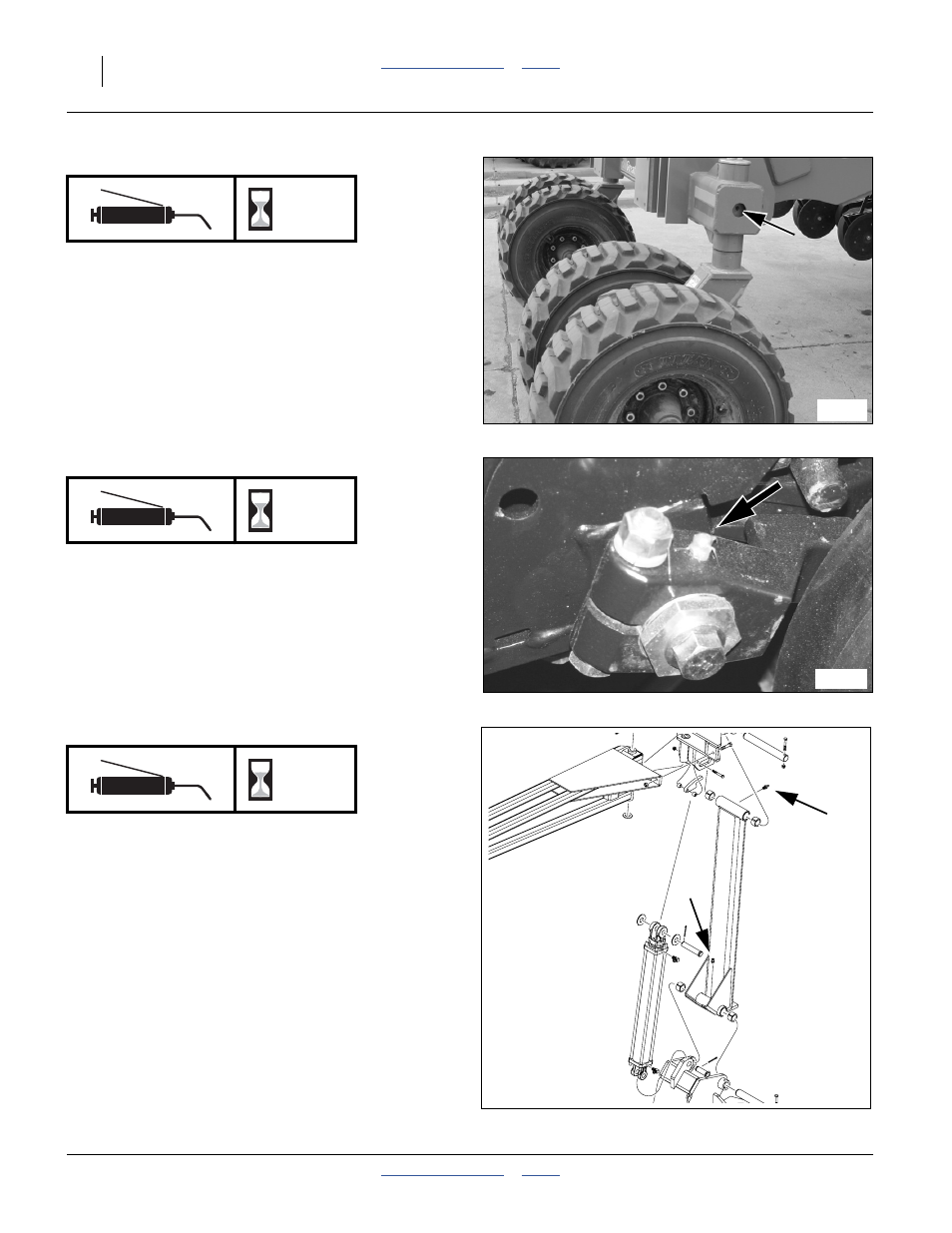 Rear caster wheel pivot, 25p series side wheel bushing, Marker joints | Great Plains YP4025F-1670 Operator Manual User Manual | Page 122 / 196