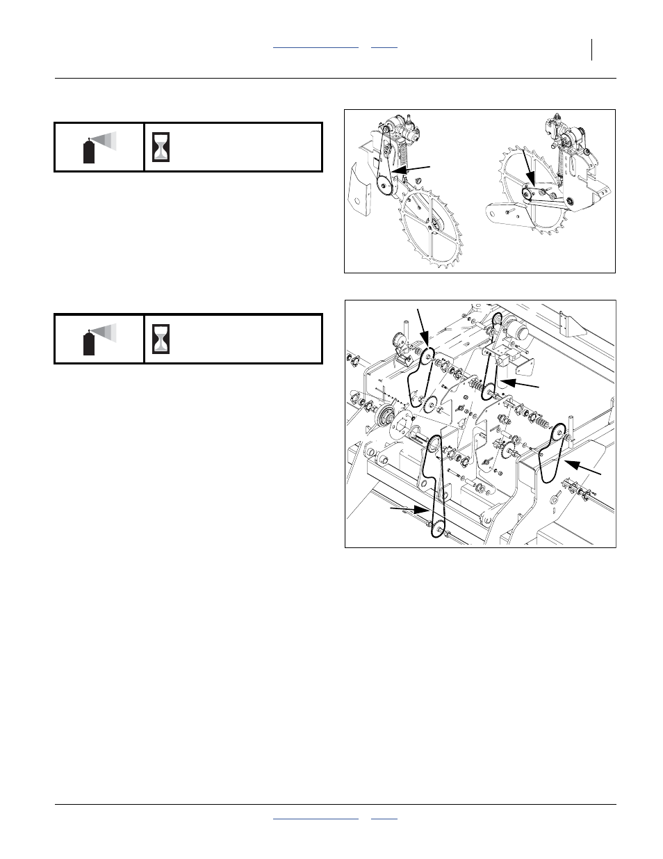 Ground drive fertilizer pump (optional), Hydraulic drive chains, As required | Great Plains YP4025F-1670 Operator Manual User Manual | Page 123 / 196