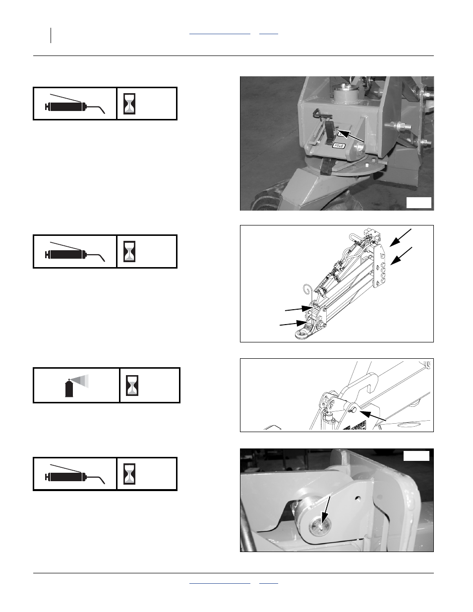 Wing caster wheel pivot, Hitch parallel arms, Tongue latch | Tongue slide roller | Great Plains YP4025F-1670 Operator Manual User Manual | Page 126 / 196